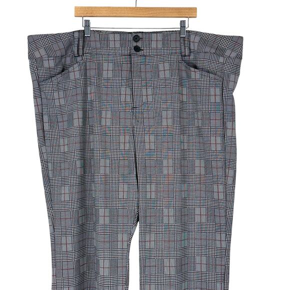 NWT Torrid Bootcut Pants Womens 28T Black White Plaid High Rise Dark Academia - Picture 4 of 10